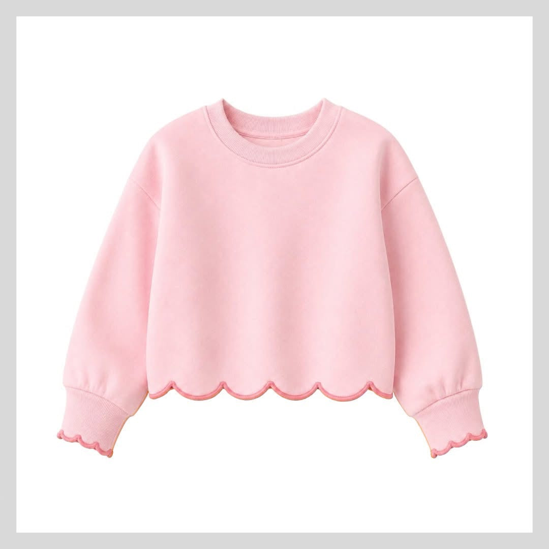 PRE-ORDER: Girls Scalloped Sweatshirt