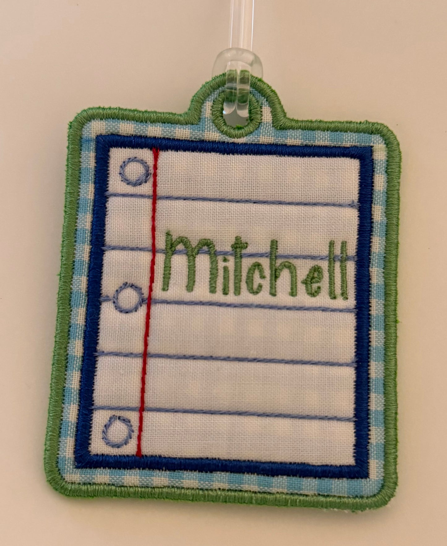 Notebook bag tag