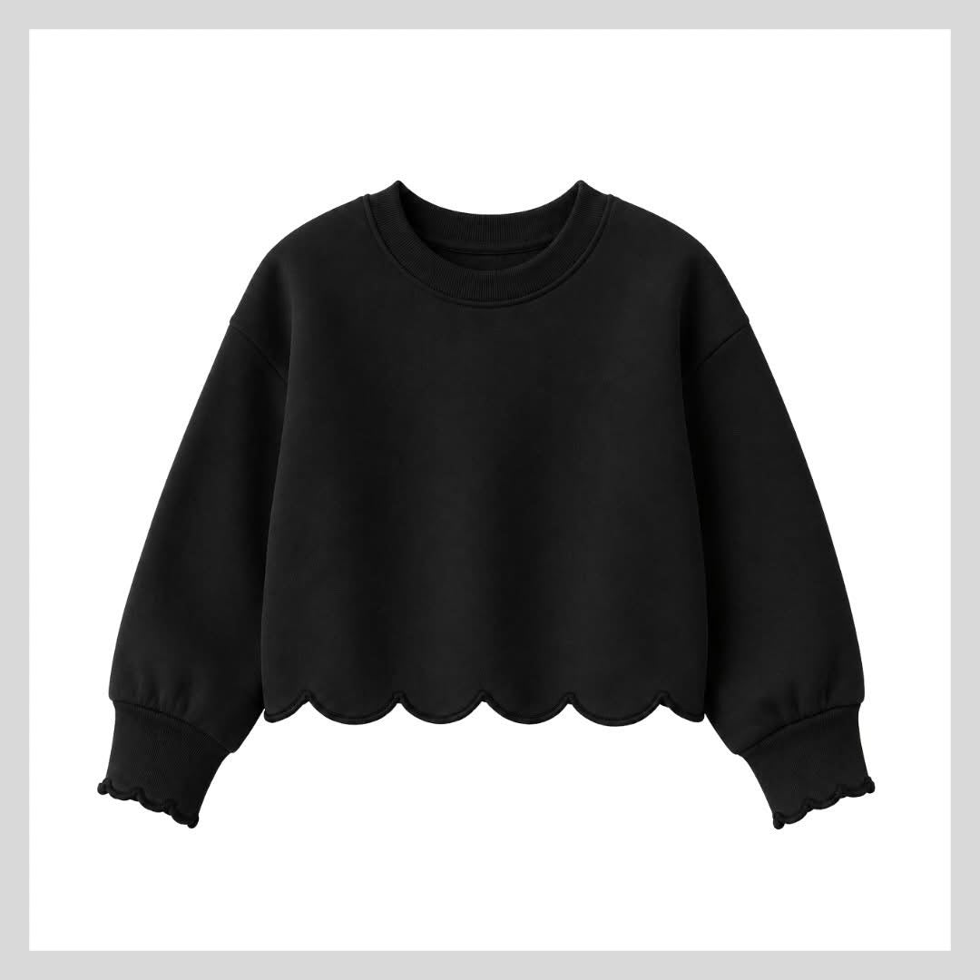 PRE-ORDER: Girls Scalloped Sweatshirt
