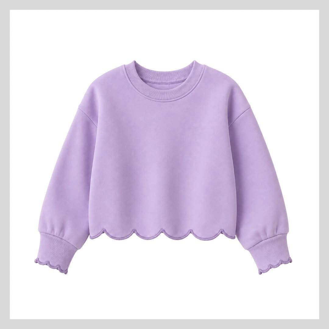 PRE-ORDER: Girls Scalloped Sweatshirt