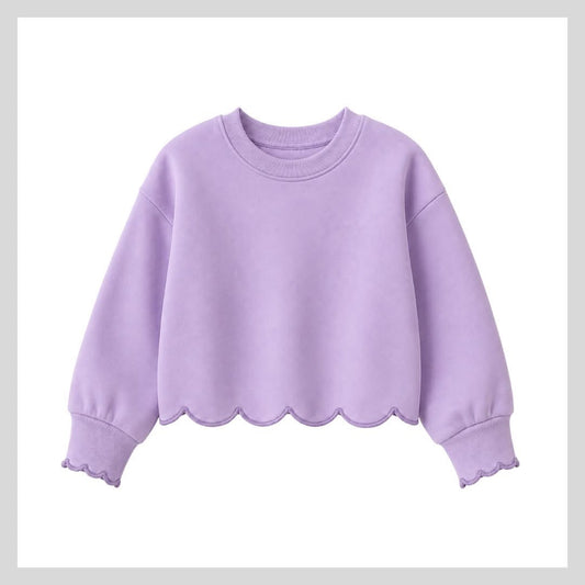 PRE-ORDER: Girls Scalloped Sweatshirt