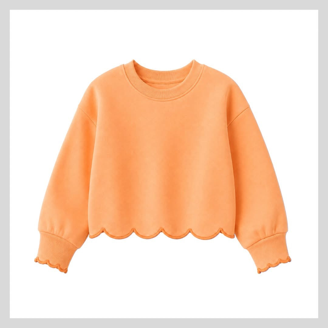 PRE-ORDER: Girls Scalloped Sweatshirt